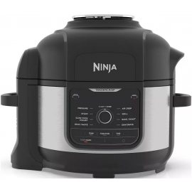 Ninja Foodi 9-in-1 Multi Cooker, 6L with 9 Cooking Functions, Pressure Cook, Air Fry, Slow Cook, Grill and more, Brushed Steel & Black, OP350UK