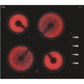 CDA HC6212FR 60cm 4 Zone Rotary Control Ceramic Hob