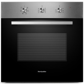 Montpellier MSBFO65SS 65ltr Built In Single Oven In Stainless Steel, 5 Functions - TruFan