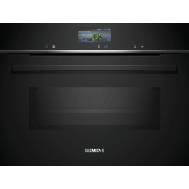 Siemens CM776G1B1B iQ700 Built In Compact Hydrolytic Oven with Microwave in Black