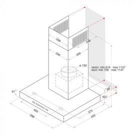 Hotpoint PHBS67FLLIX 60cm Chimney Cooker Hood Stainless Steel