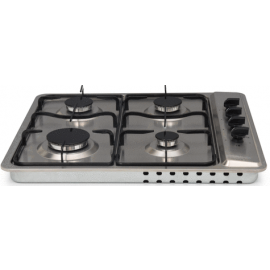 Montpellier MGB60X 58cm Stainless Steel 4 Burner Gas Hob With Enamel Pan Supports