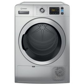 Indesit YTM1192SSXUK Freestanding 9kg Heat Pump Push&Go Tumble Dryer in Silver