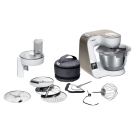 Bosch MUM5XW10GB Creationline 5 in 1 Stand Mixer 7 Speeds, integrated scale, dough hook, whisk, beater, 1000W Champagne