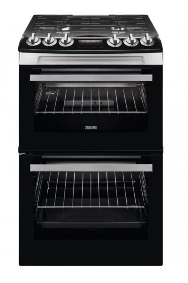 Zanussi ZCG43250XA Freestanding 55cm Double Oven Gas Cooker Stainless Steel